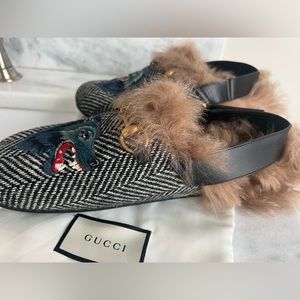 Gucci T. Herringbone Calf Wolf shoes